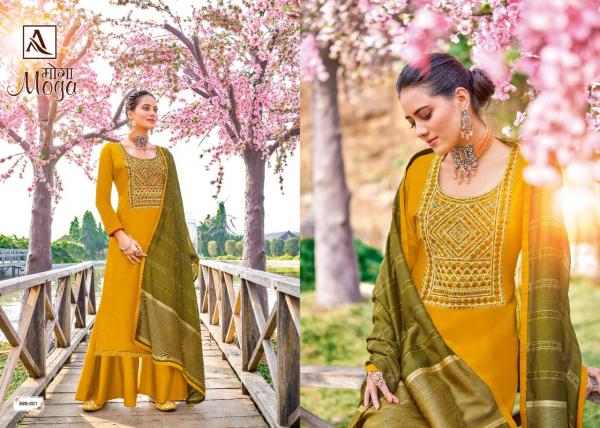 Alok Moga Designer Ethnic Wear Embroidery Dress Materials 